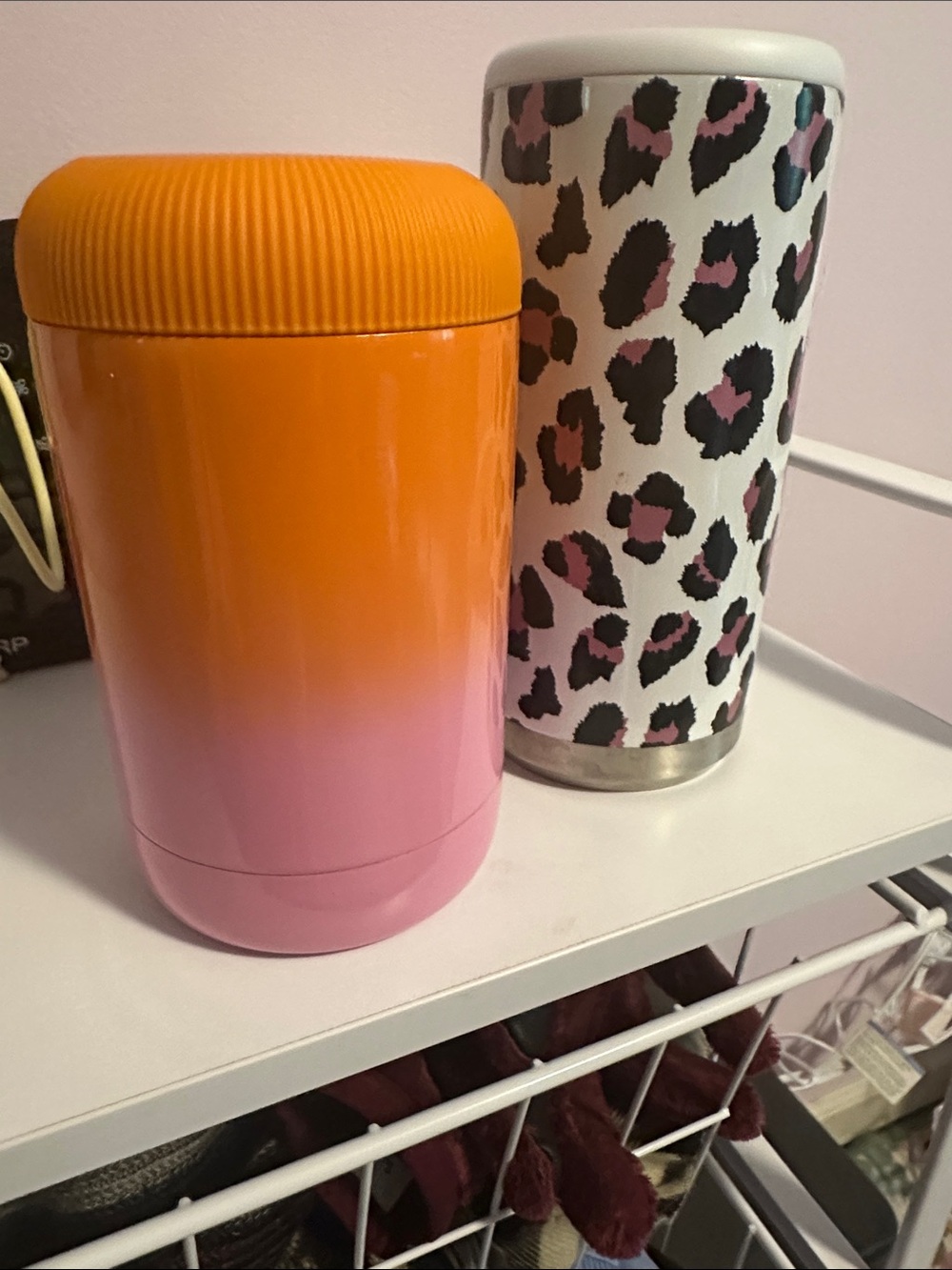 Orange and Pink Gradient Insulated Tumbler and Leopard Print Tumbler